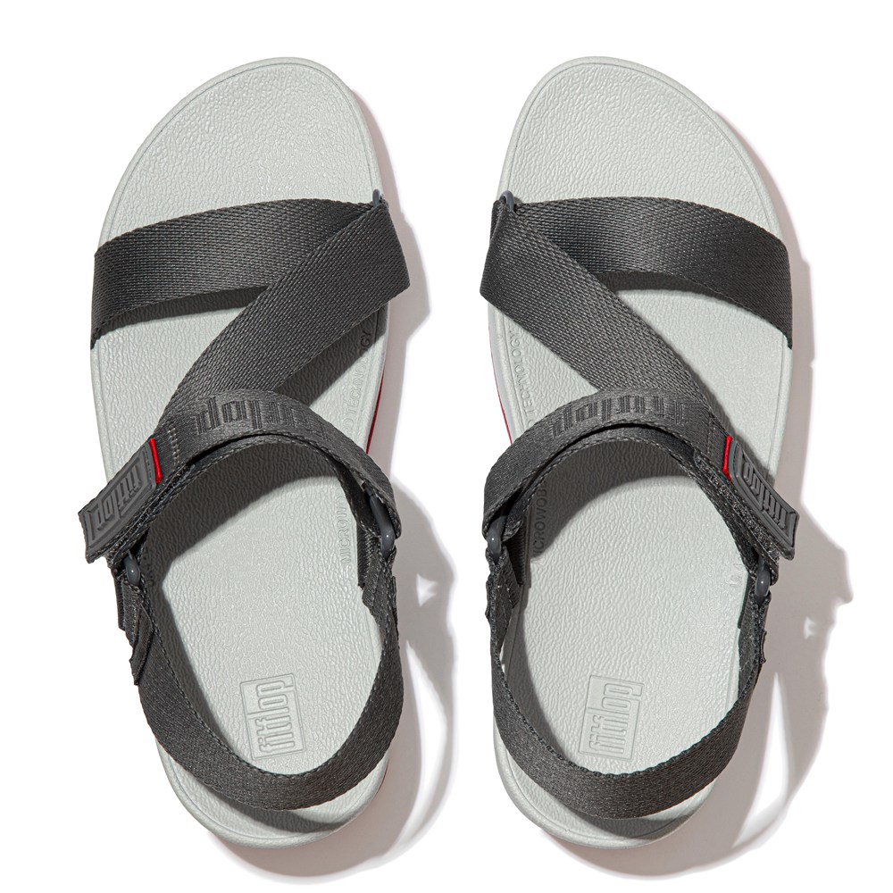 Fitflop Womens Sandals Grey - Surfa Woven Logo Z-strap - 93WHOEYZT